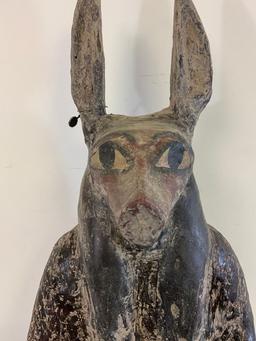 LARGE ANTIQUE EGYPTIAN ANUBIS WALL NICHE STATUE