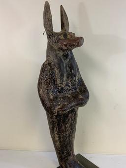 LARGE ANTIQUE EGYPTIAN ANUBIS WALL NICHE STATUE