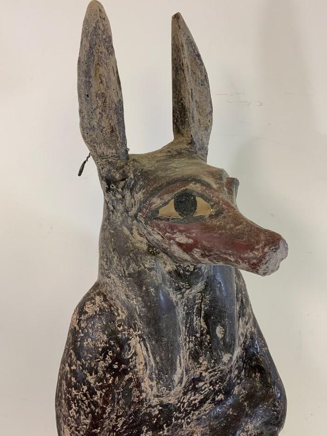 LARGE ANTIQUE EGYPTIAN ANUBIS WALL NICHE STATUE