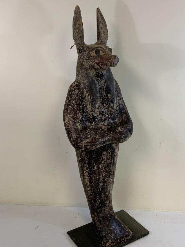 LARGE ANTIQUE EGYPTIAN ANUBIS WALL NICHE STATUE
