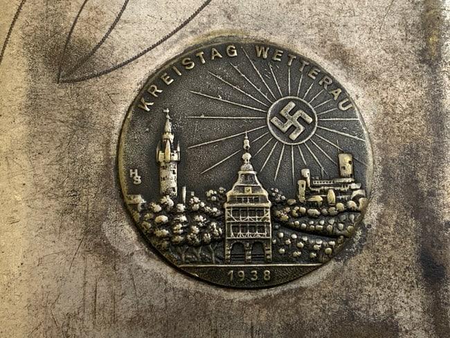 GERMANY THIRD REICH 1938 SILVER PLATED CIGARETTE CASE
