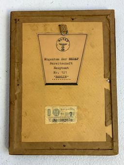 GERMANY THIRD REICH ADOLF HITLER FRAMED PORTRAIT FROM NSDAP OFFICE