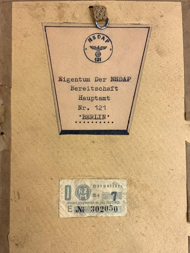 GERMANY THIRD REICH ADOLF HITLER FRAMED PORTRAIT FROM NSDAP OFFICE