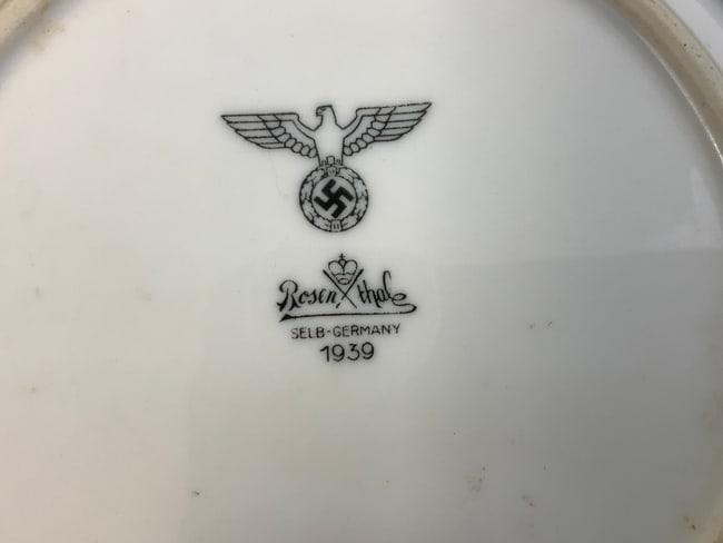 GERMANY THIRD REICH ROSENTHAL PORCELAIN BOWL WEHRMACH MARKED 1939