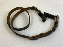 GERMANY THIRD REICH BLACK LEATHER RZM MARKED CROSS STRAP BELT