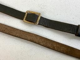 GERMANY THIRD REICH BLACK LEATHER RZM MARKED CROSS STRAP BELT
