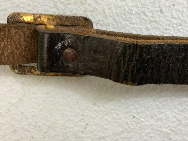 GERMANY THIRD REICH BLACK LEATHER RZM MARKED CROSS STRAP BELT
