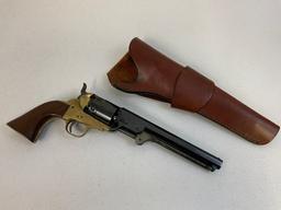 COLT 1851 NAVY PERCUSSION REVOLVER BY F. LLIPIETTA ITALIAN REPRODUCTION WITH HOLSTER