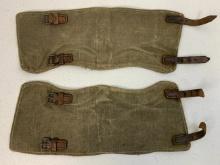 WWII GERMAN MILITARY MATCHED PAIR OF GAITERS
