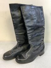 BLACK LEATHER OFFICER MARCHING BOOTS PAIR RUSSIAN MADE