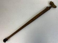 MONGOLIA ANTIQUE RITUAL DRAGON HEAD STAFF