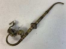 CHINA VINTAGE PAKTONG SILVER METAL ALLOY  FILIGREE OPIUM PIPE WITH PEACOCK DECOR