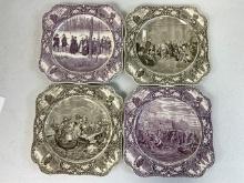 VINTGAGE COLONIAL TIMES BY CROWN DUCAL ENGLAND PORCELAIN PLATES