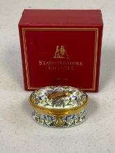 ENGLAND  STAFFORDSHIRE ENAMELS MUSIC BOX