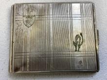 WWII GERMAN U-BOAT U 48 EMBLEM DECORATED SILVER CIGARETTE CASE