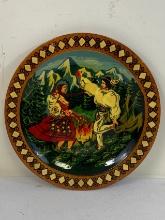 UKRAINE VINTAGE UKRAINIAN TRADITIONAL PAINTED WOODEN PLATE ARTWORK