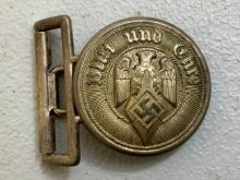WWII GERMAN HJ HITLER YOUTH LEADER  ALUMINUM BELLT BUCKLE
