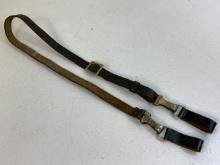 GERMANY THIRD REICH BLACK LEATHER RZM MARKED CROSS STRAP BELT