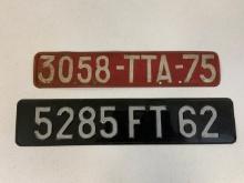 VINTAGE FRENCH VEHICLES AUTOMOTIVE LICENCE PLATES