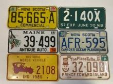 VINTAGE AUTOMOTIVE CANADIAN AND AMERICAN STATES LICENCE PLATES