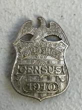 ANTIQUE UNITED STATES CENSUS 1910 BADGE
