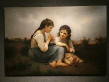J Sharn Two Girls Talking Oil Painting