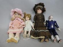 Lot 4 Porcelain Dolls Armand Marseille 370 1998 Alice Dohmeyer etc
