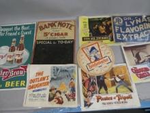 Lot 8 Assorted Vintage Advertising Signed Movies Tobacco Beer etc