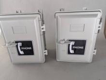 Two Premier PT-9700 Industrial Telephone Enclosures with 630A Wall Jacks