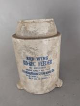 Red Wing Ko-Rec Feeder Stoneware Chicken Feeder from 1930s