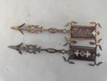 19th Century Cast Iron Weather Vane Arrows with Glass Inserts