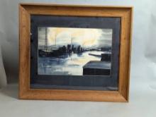 Watercolor Painting by Tim Wilmot Depicting Cumberland Basin Bristol