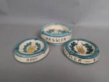 1960s Hassler Hotel Rome Art Pottery Ashtrays Set of Three
