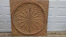 Ornate Circular Relief Panel with Floral and Scroll Details