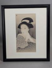 Vintage Japanese Woodblock Print by Shima Seien