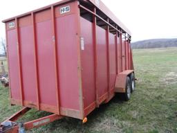 2005 14ft H & S Steel cattle trailer.  Has original certificate of orgin (NO TITLE)