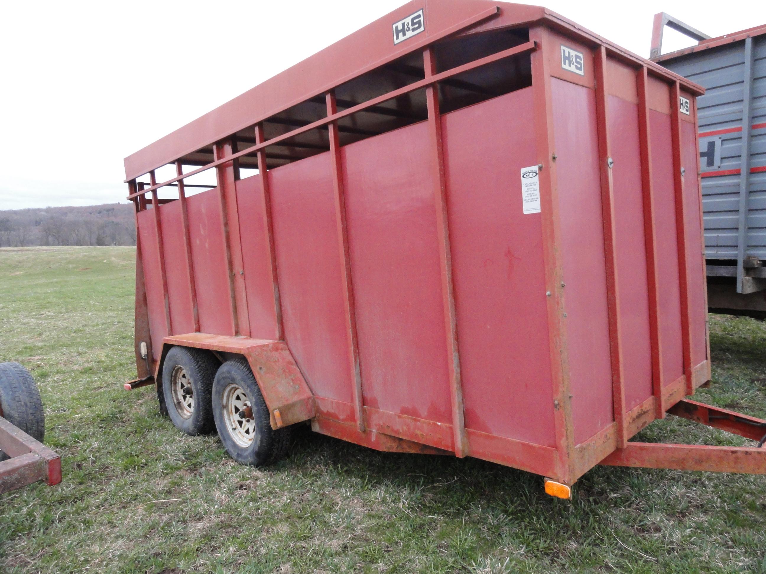 2005 14ft H & S Steel cattle trailer.  Has original certificate of orgin (NO TITLE)
