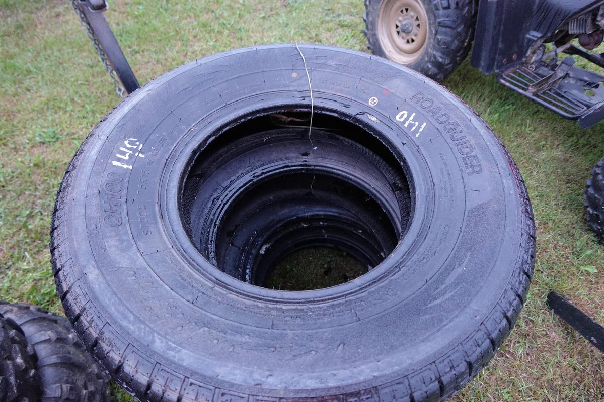 NEW - road guider ST225/75R15 trailer tires.  Set of 4