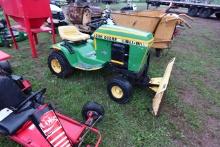 JD 116 riding tractor with snowplow.