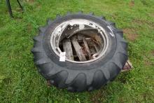 Safemark 13.6-28 tire on wedge type wheel