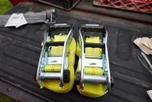 2 NEW - 2in X 27ft ratchet straps