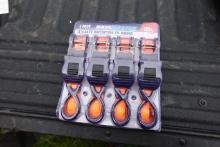 NEW - 1in by 15ft 4 pack ratchet straps