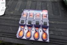 NEW - 1in by 15ft 4 pack ratchet straps