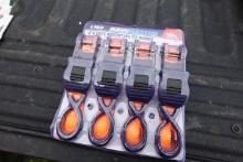 NEW - 1in by 15ft 4 pack ratchet straps
