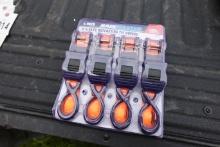 NEW - 1in by 15ft 4 pack ratchet straps