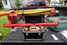 Future transit w/tripod and grand stick.  Complete surveyors unit