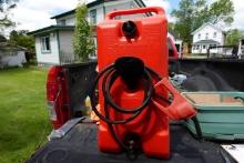 14 gallon Flow N Go Duramax gas caddy w/pump