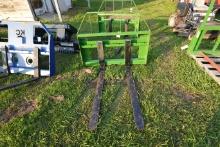 NEW - Kivel JD style quick attach 48in pallet forks