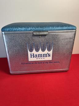 Hamm's Beer-Padded Seat Aluminum Cooler