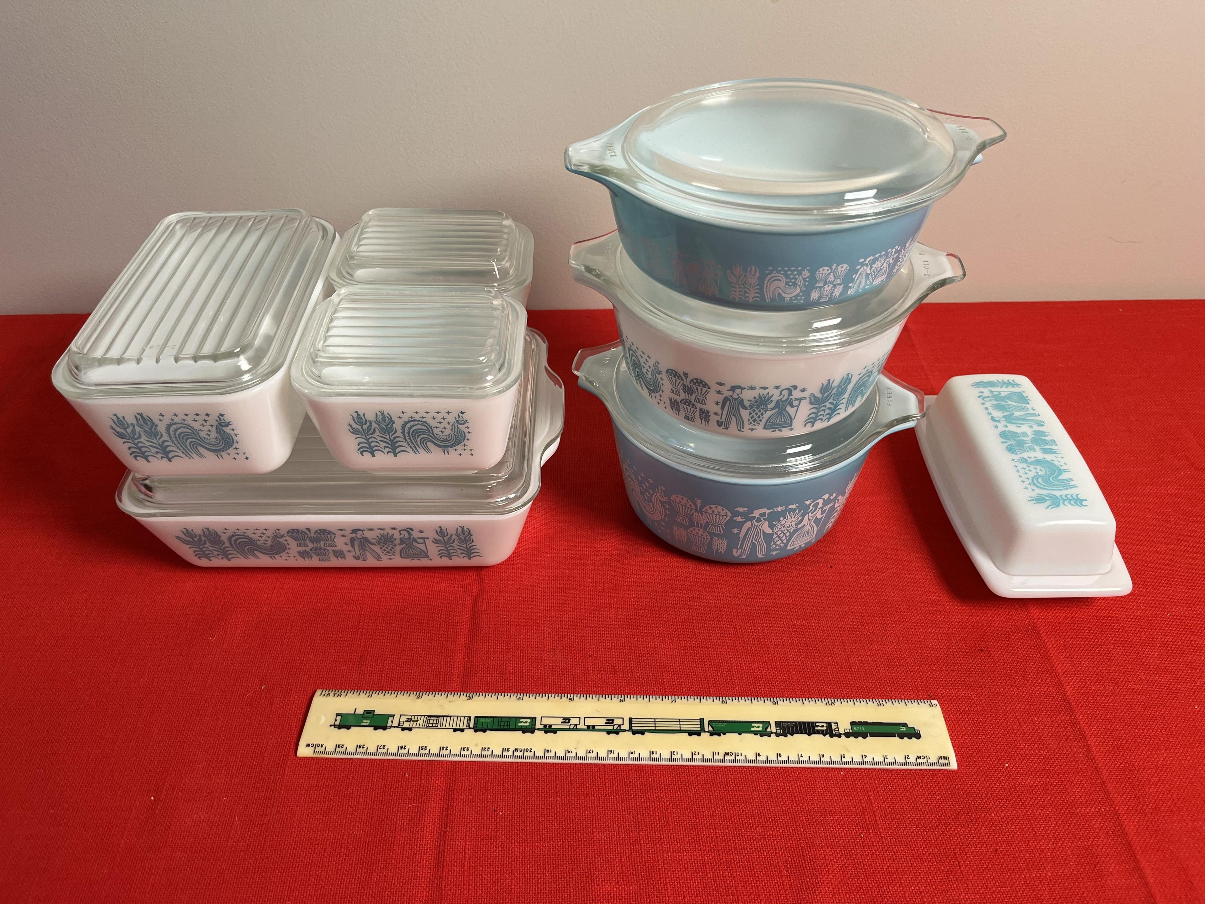 Pyrex Amish Butterprint Fridge & Casserole Set Plus Butter Dish